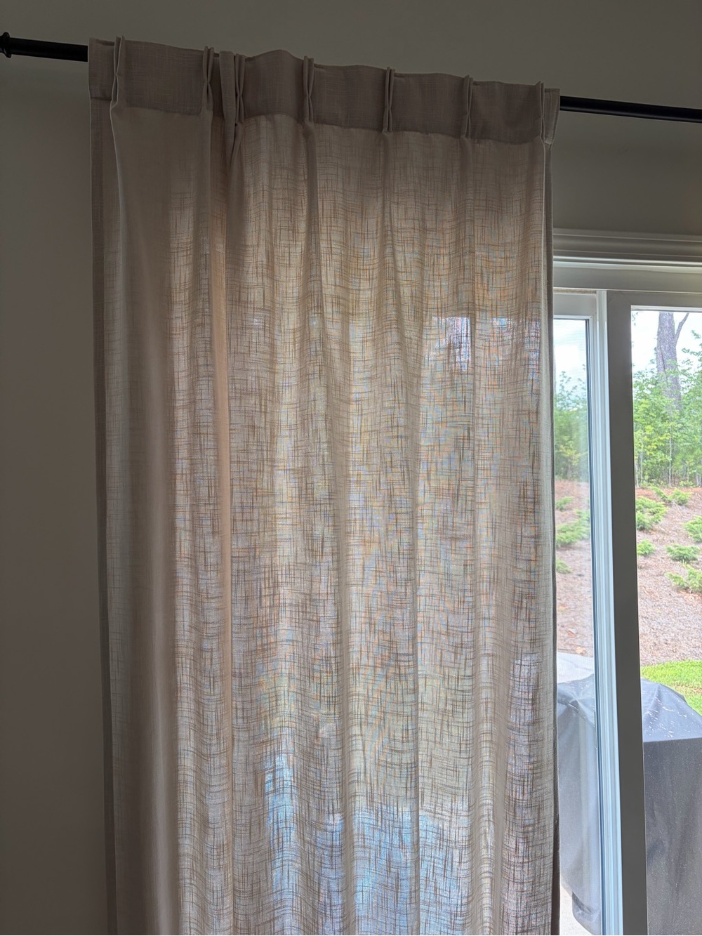 Light Beige heavyweight Tab Top Curtain Panels Pair - linen material